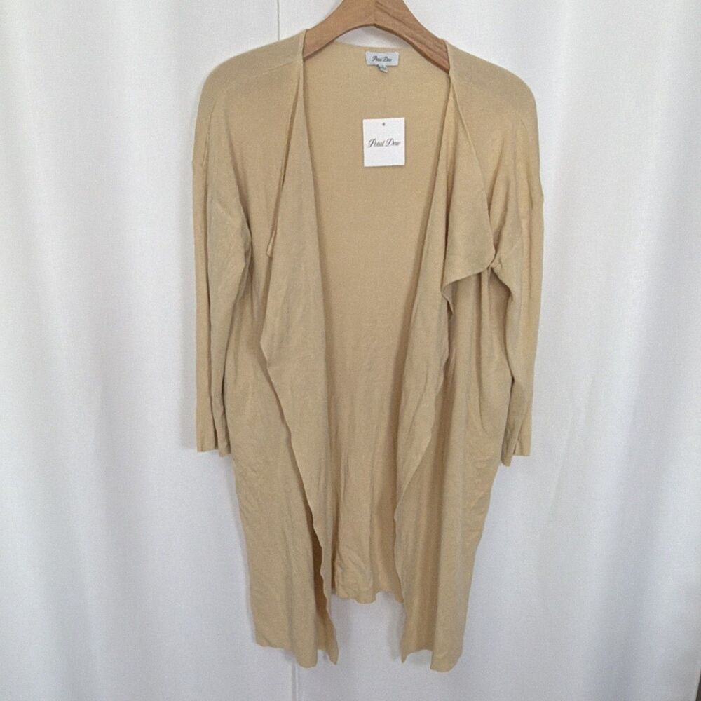 NWT Petal Dew Women’s Beige Open Front Cardigan Sweater Long Sleeve Knit Small